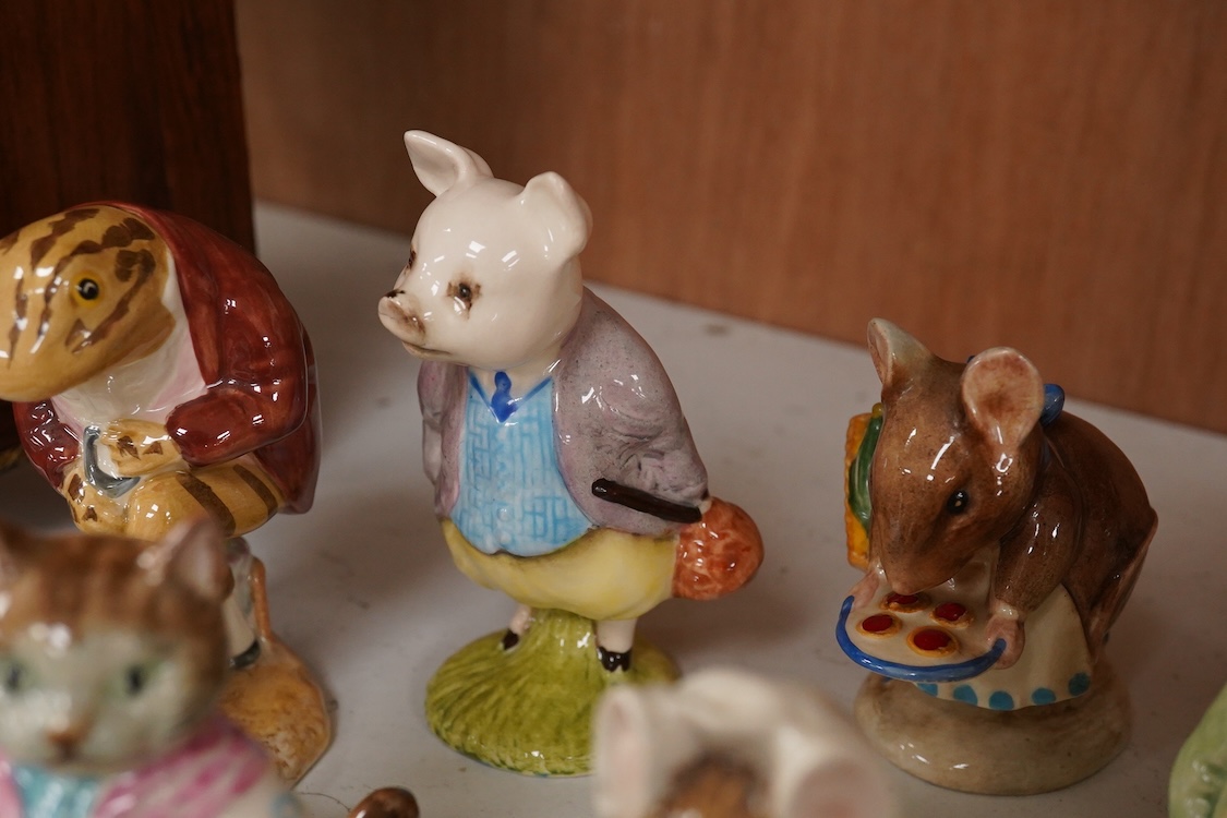 Twenty Beatrix Potter figures, mostly later production figures, largest 11cm high